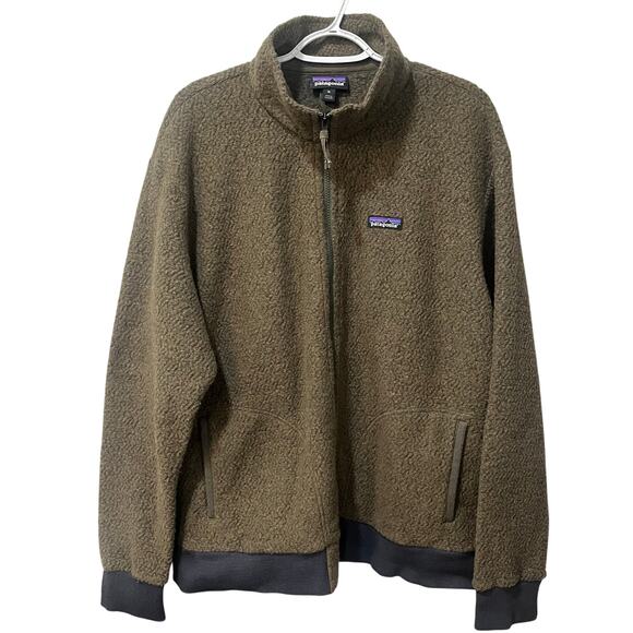Patagonia Men’s Woolyester Full-Zip Fleece Jacket Green XL - Picture 2 of 8